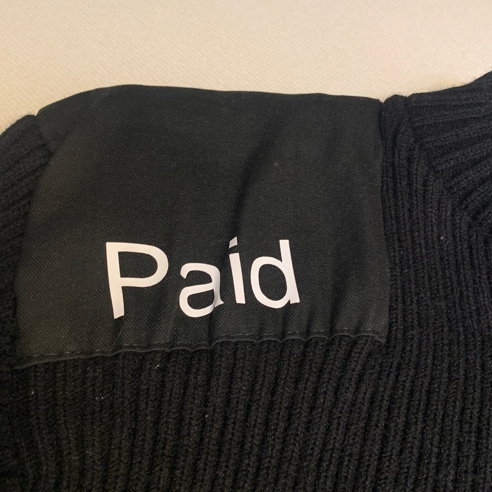 LL Bean Commando Black Sweater with Moneyary Themed Embellishments - Picture 10 of 14